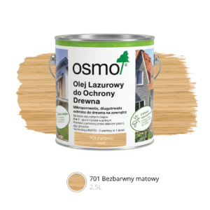Osmo Olej Lazurowy do Ochrony Drewna - 701 BEZBARWNY MATOWY, 2,5L