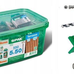 Spax Bonus 5x50 [mm] - Zestaw do montażu tarasu A2 SREBRNE - opakowanie 550 sztuk