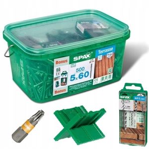 Spax Bonus 5x60 [mm] - Zestaw do montażu tarasu A2 SREBRNE - opakowanie 500 sztuk