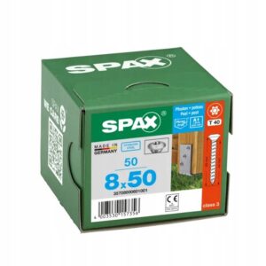 SPAX WKRĘTY DO WSPORNIKA SŁUPÓW 8X50 - STAL NIERDZEWNA A1 - OP. 50 SZTUK